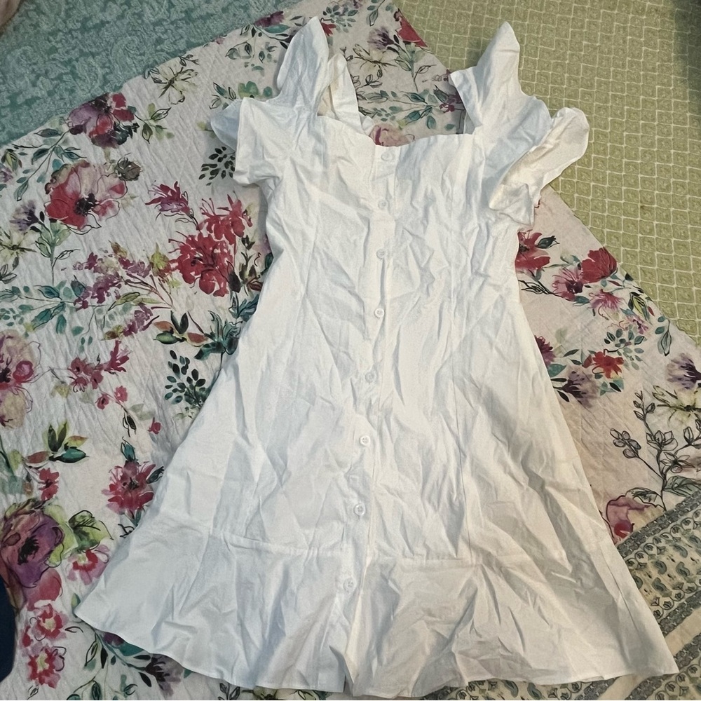 White mini off shoulder summer dress